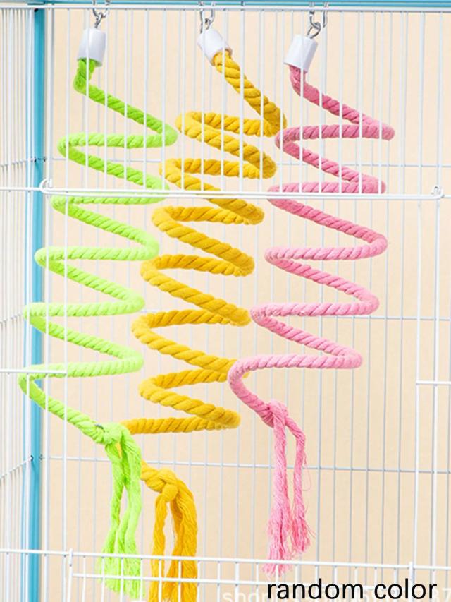 Brinquedo de Escalada para Papagaio com Corda Giratória - 1 Unidade em Cores Aleatórias