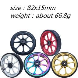 Push Wheel para bicicleta dobrável, roda fácil para Brompton, Birdwheel, birdy, easywheel, 82mm - Image 2
