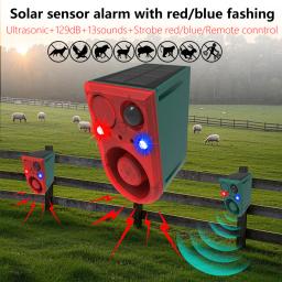 Sensor de movimento solar repelente de animais indução infravermelha anti-selvagem javali cão unidade profissional luz de alarme à prova dwaterproof água ao ar livre - Image 1