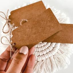 50 pçs tag de papel diy em branco kraft cartões de etiqueta de suspensão tag para festa de aniversário de casamento diy kraft presentes embrulhando decoração suprimentos - Image 1