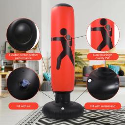 Coluna de boxe COMCO, saco de pancadas inflável para adultos e crianças, material de PVC durável, exercício saudável e divertido, melhora a auto confiança - Image 2