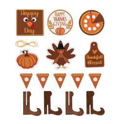 Outono camadas bandeja decoração conjunto, Thanksgiving Tabletop sinal, ornamentos, multi-peça - Image 2