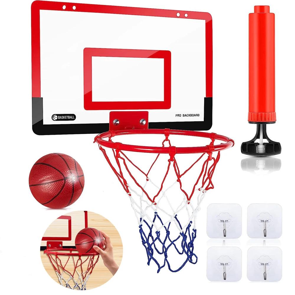 Conjunto de Mini Cesta de Basquete Indoor para Exercícios em Casa - Suporte de Parede, Ideal para Adolescentes, Cesta Pendurada e Jogo de Quarto