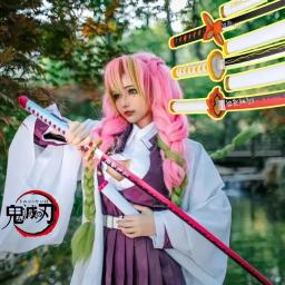 72/104cm demon slayer katana kimetsu não yaiba lâmina anime cosplay prop tanjirou mitsuri tamanho real japonês katana sabre brinquedo do miúdo - Image 1