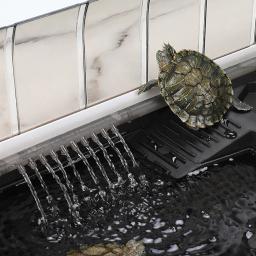 Kit de habitat para tanque de tartaruga, aquário de plástico para répteis de tartaruga aquática com capa anti-fuga e drenagem para répteis, tartarugas, caranguejos - Image 4