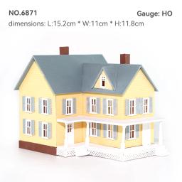 Ho N Escala Modelo Casa, Estilo Americano, Modelo Pátio, Material de Construção, Diorama Train, Railway Layout, 1Pc, 1:87 - Image 2