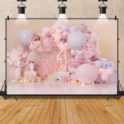 Contexto de balão colorido para festa, porta arqueada, quebra de bolo, chuveiro de bebê recém-nascido, menina e menino, primeiro aniversário, fundo fotográfico - Image 5