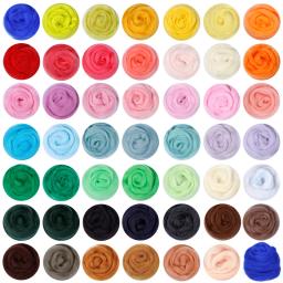 Fenrry-Fibra de lã macia, Artesanato DIY, Materiais de feltragem de agulhas, Ferramenta para iniciantes, 48 cores, 5g, 10g, 20g, 50g - Image 1