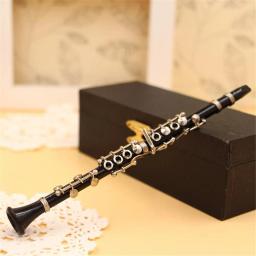Mini Clarinete Modelo Instrumento Musical Miniatura Desk Decor Display Com Caixa De Couro Preto + Suporte Dropship - Image 3