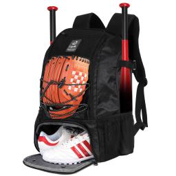 Denuoniss Baseball e Softball Bag, mochila para jovens, meninos e adultos, com gancho de vedação, luva de rebatidas, segure 2 tacos de bola, 29L - Image 1