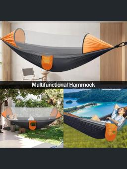 Hammock Camping Outdoor portátil com Mosquiteiro, cadeira de suspensão leve, rede de dormir de abertura rápida, cama de suspensão - Image 5