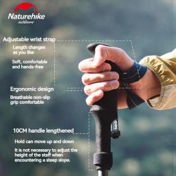 Naturehike-Ultraleve Trekking Poles, 5-Seção de fibra de carbono, Bastões telescópicos dobráveis, Bastão leve, Vara de caminhada, Vara de escalada - Image 4