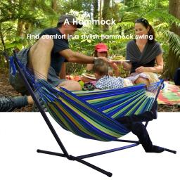 Conveniente portátil suporte de rede de lona multifuncional acampamento sono balanço pendurado cama portátil quintal rede sem suporte - Image 5
