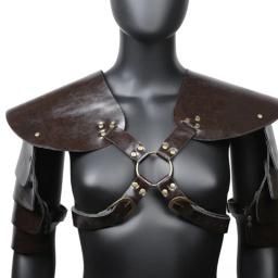 Medieval steampunk couro do plutônio ombro guarda armadura viking cavaleiro pirata cosplay traje acessório spaulders pauldrons feminino masculino - Image 2