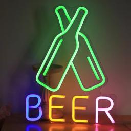 USB Powered Beer Tempo LED Neon Sign, Loja, Bar, Restaurante, Hotel, Festa, Luz Decorativa, Quarto, Parede, Decoração da Cozinha, Luz Noturna - Image 6