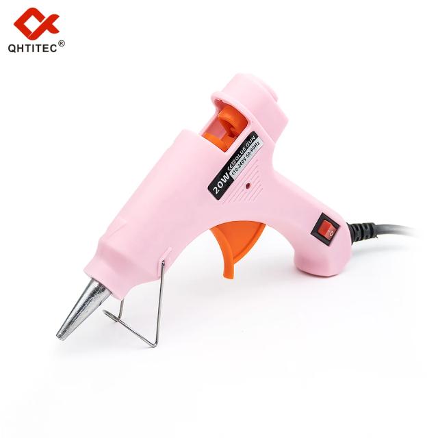 Pistola de Cola Quente Elétrica 20W com Cola Transparente e Acessórios para Reparos - 7mm Mini Arma de Calor