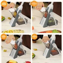 Mandolina Slicer Vegetal Chopper, Cortador De Batata De Alimentos, Tiras Julienne Dicer, Espessura Ajustável, Cozinha Cortando Artefato - Image 6