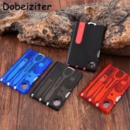 12 em 1 portátil caminhadas cartões bolso cartão de crédito portátil multi ferramentas sobrevivência ao ar livre equipamentos acampamento ferramenta edc engrenagem presente - Image 1