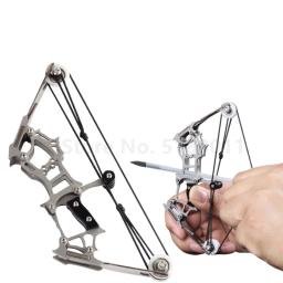 Besta em aço inoxidável para crianças Modelo de arco metálico Arrow Miniature Cross Bow Acessórios para caça com arco e flecha 1 conjunto - Image 3