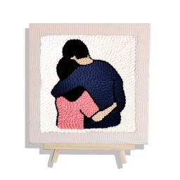 Amantes punch agulha bordado kits para iniciantes fio macio perfurador agulha bordado kit diy artes artesanato needlework decoração da sua casa - Image 5