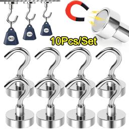 10/1 pçs forte gancho magnético prático gancho de rolamento de carga armazenamento multiuso para casa barra de cozinha armazenamento chave casaco copo pendurado - Image 1