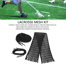 Lacrosse Mesh Piece Woven String, Wear Proof Nylon, Preto - Image 3