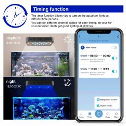Dimmable LED Aquarium Light, Controle WiFi, 3 Canais, Controle Inteligente para Peixes, Tanque de Coral, 165W - Image 3