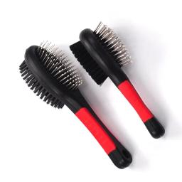 Escova de banho dupla face para cão de estimação, Durable Needle Comb, massagem plástica, cerdas de beleza, cabelo flutuante Remover, Grooming Tools - Image 2