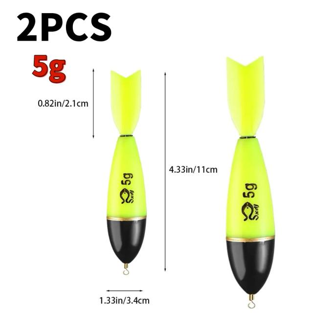 Flutuador de Pesca Luminoso 2 Peças para Noite e Dia