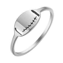 Kinitial Anel De Dedo De Aço Inoxidável para Homens e Mulheres, Futebol Americano, Jóias Esportivas, Metal, Presente Dos Estudantes - Image 6