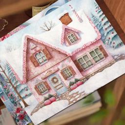 JAIIMAN-Rosa Natal Scrapbook Escrita Conjunto De Papel De Fundo Com Adesivo, DIY Artes Artesanato Suprimentos, 54 Pcs - Image 6