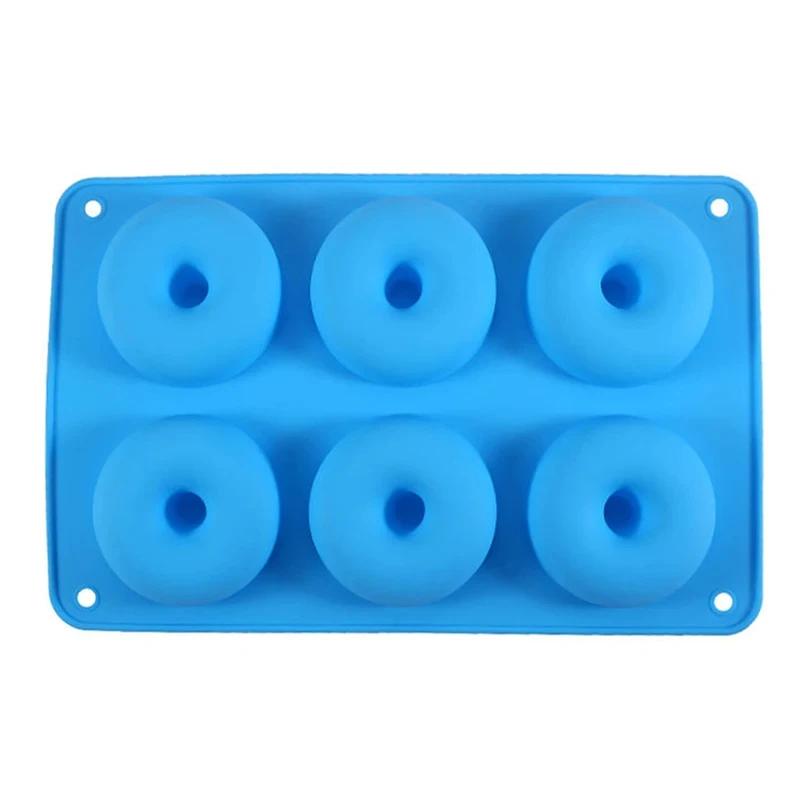 Non Stick Silicone Donut Mold, Mini Cupcake Mold, Donut Maker, Bagel Pan, Ferramenta De Cozimento, Resistência Ao Calor, 6 Buracos - Image 1