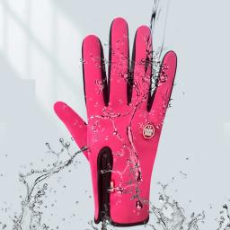 Luvas de ciclismo de inverno para homens e mulheres, motociclista, impermeável, quente, velo, tela sensível ao toque, zíper, caminhada, academia, ao ar livre - Image 4