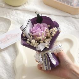Criativas rosas românticas, pequenos buquês, Mini buquês com presentes de mão, sabonetes, Dia da Mulher, Dia dos Namorados - Image 4