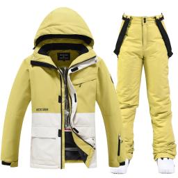 Terno de neve da moda masculina e feminina, roupas de inverno de esqui, conjuntos de jaqueta e calça de esqui de neve, roupas de snowboard, unsex,-30 quentes - Image 4