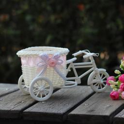 Bicicleta criativa decorativa cesta de flores, ornamento nostálgico para casa, flor artificial triciclo, ornamento do jardim - Image 1