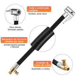 Extractme pneu inflator mangueira da bicicleta motocicleta carro pneu ar inflator mangueira inflável bomba tubo de extensão mandril ar com conector - Image 4
