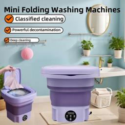 8l dobrável máquina de lavar portátil mini desidratável dormitório estudante meias calcinha aparelho doméstico frete grátis - Image 4