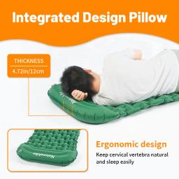 Naturehike-colchão inflável para camping ao ar livre, modelo fc12, 40d bomba de pressão, camping mat, ultraleve, caminhadas, almofada de dormir, cama ar com travesseiro - Image 4