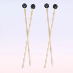 Baquetas de borracha para adultos e crianças, percussão com cabo de madeira, 4 peças - Image 1