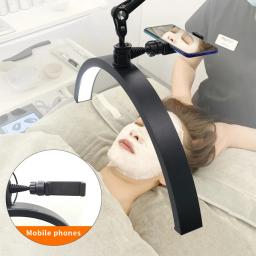 Lâmpada LED meia lua com roda, piso Stand luz, altura ajustável, cílios extensão, tatuagem, skincare, sobrancelha, 20 ", 36W, 2024 - Image 3