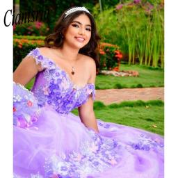 Lindo lilás quinceanera vestidos para 15 ano 2022 vestido de baile querida fora do ombro longo vestido de festa para a menina - Image 4