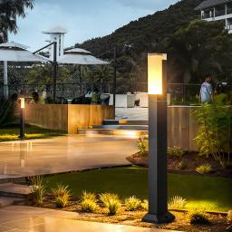 Alumínio moderno e minimalista quadrado jardim villa parque luzes da paisagem, luzes led do gramado, luzes do pátio à prova dwaterproof água ao ar livre - Image 2