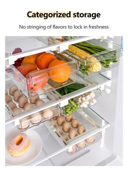 Gaveta Tipo Caixa De Armazenamento De Alimentos para Geladeira, Organizador De Frutas Claro, Suporte De Rack, Prateleira De Slide, Plástico, Recipiente De Cozinha - Image 3