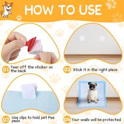 Almofada de treinamento potty de parede auto-aderente para cachorro, suporte de almofada Pee, Clip Set, mantém sua casa limpa para marcar o cão - Image 4