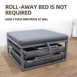 Cama dobrável portátil para escritório, Cama cinza para sesta, Tri-Fold, Cama dobrável para casa, Nenhuma instalação necessária - Image 3