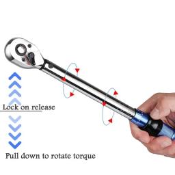 5-60N.m Chave de torque 3/8 Polegada Chave de torque de unidade quadrada ± 3% Chave de torque de alta precisão Ferramenta automotiva profissional para bicicleta - Image 6