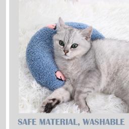 Almofada Macia e Grossa Resistente à Mordida para Animais de Estimação, Tapete de Dormir, Guarda Pescoço, Em Forma de U, Quente, Conforto, Pequeno, Gatos, Cães, Inverno - Image 4