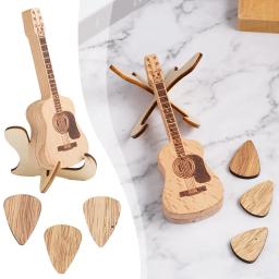 Palhetas De Guitarra Acústica De Madeira, Recipiente De Armazenamento Personalizado, Equipamento Musical, Presentes Acessórios - Image 2