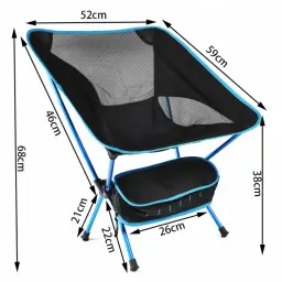 Cadeiras de acampamento dobráveis ultraleves, Mochila compacta, Cadeira portátil para caminhadas, pesca, praia, viagens ao ar livre - Image 6